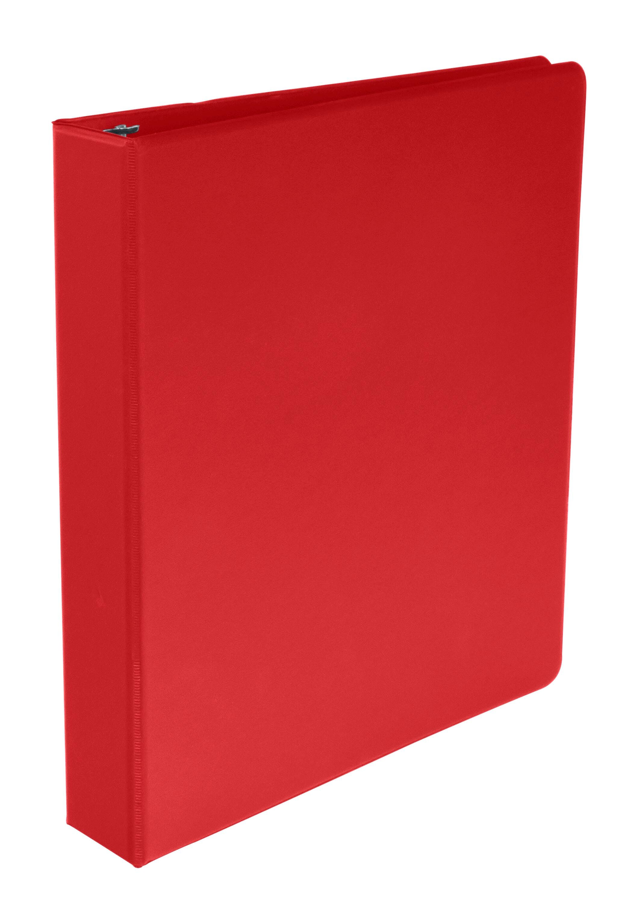 School Smart Round Ring Binder, Polypropylene, 1-1/2 Inches, Red 086365